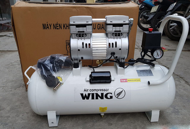 máy bơm nén khí không dầu giảm âm Wing TW-OF750-35L